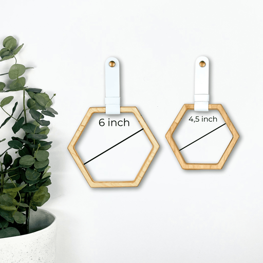 Hexagon Wooden Hand Towel Holder | Natural - Image 2