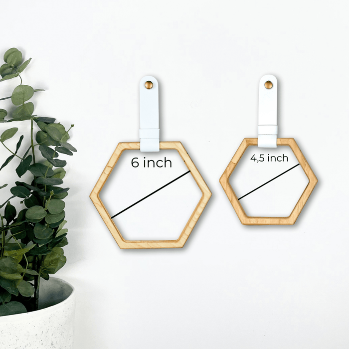 Hexagon Wooden Hand Towel Holder | Natural - Image 2