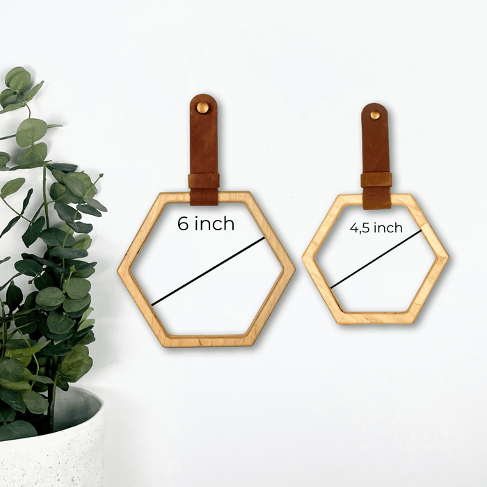 Hexagon Wooden Hand Towel Holder | Natural - Image 6