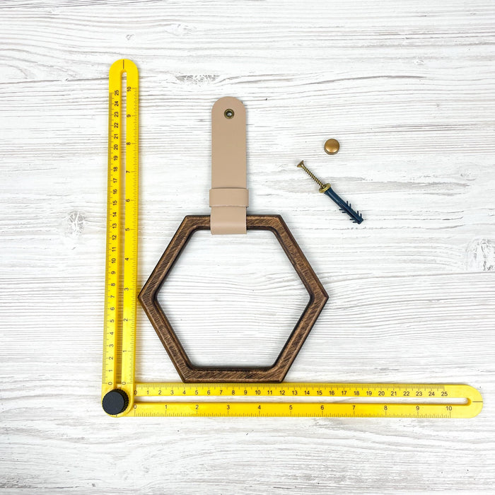 Hexagon Wooden Hand Towel Holder | Walnut - Image 8