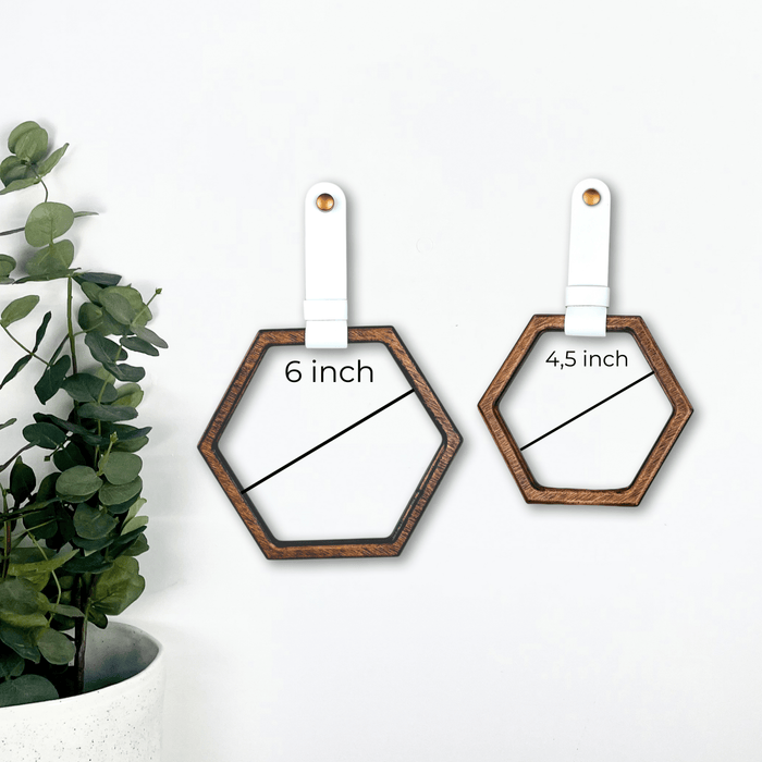 Hexagon Wooden Hand Towel Holder | Walnut - Image 5