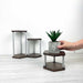 Hexagon Wooden Plant Stand Trio | Walnut Finish & Silver Rods - Image 3