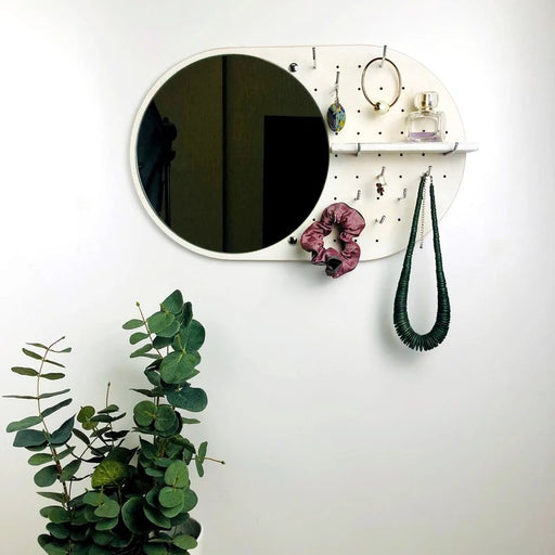 Jewelry Mirror for Wall White Color - EvenWood