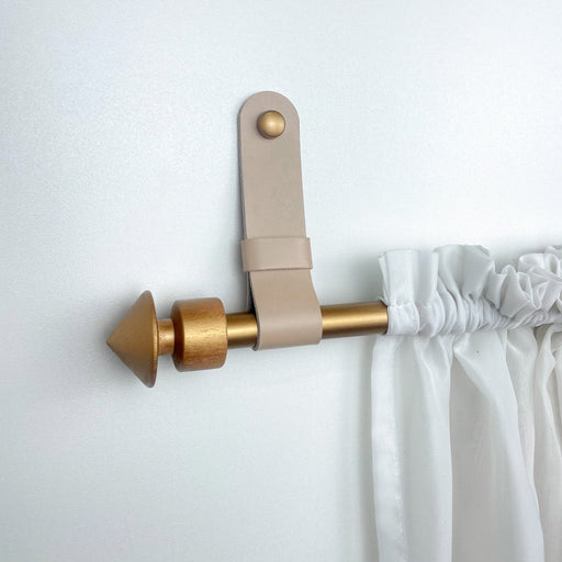 Leather Curtain Rod Holders | Beige - Image 1