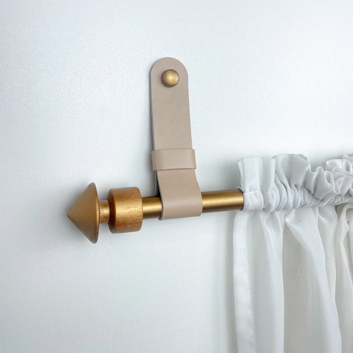 Leather Curtain Rod Holders | Beige - Image 1