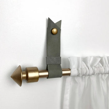 Hanging Curtain Rod Holder | Leather