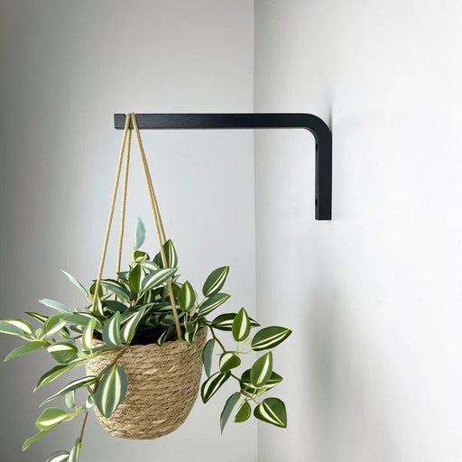 Long Wall Hanging Plant Hook | Black 10" 12" - EvenWood