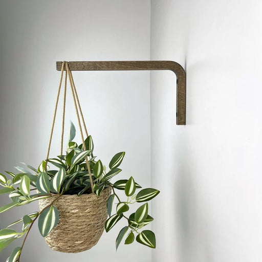 Long Wall Hanging Plant Hook | Walnut 10" 12" - EvenWood