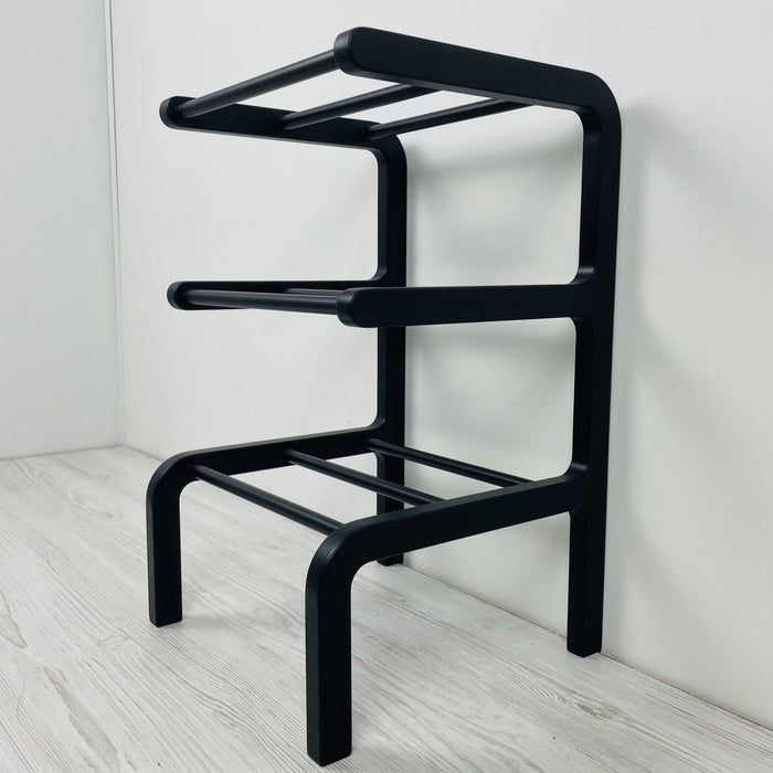 Matte Black Metal Shoe Rack 3 - Tier Entryway Stand | 18 inches - Image 4