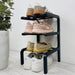 Matte Black Metal Shoe Rack 3 - Tier Entryway Stand | 18 inches - Image 1