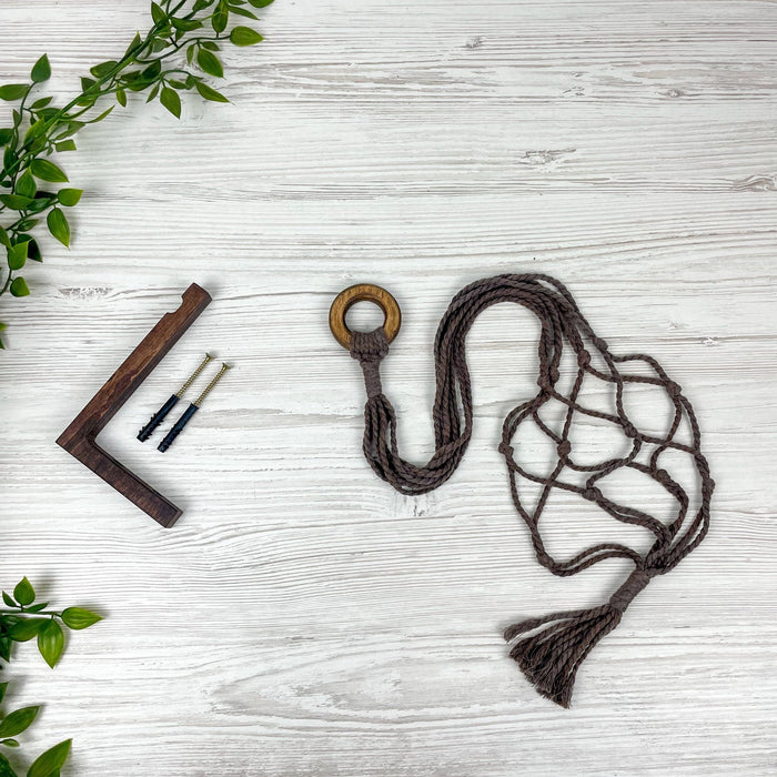 Minimalist Plant Bracket | Walnut Finish - Image 4