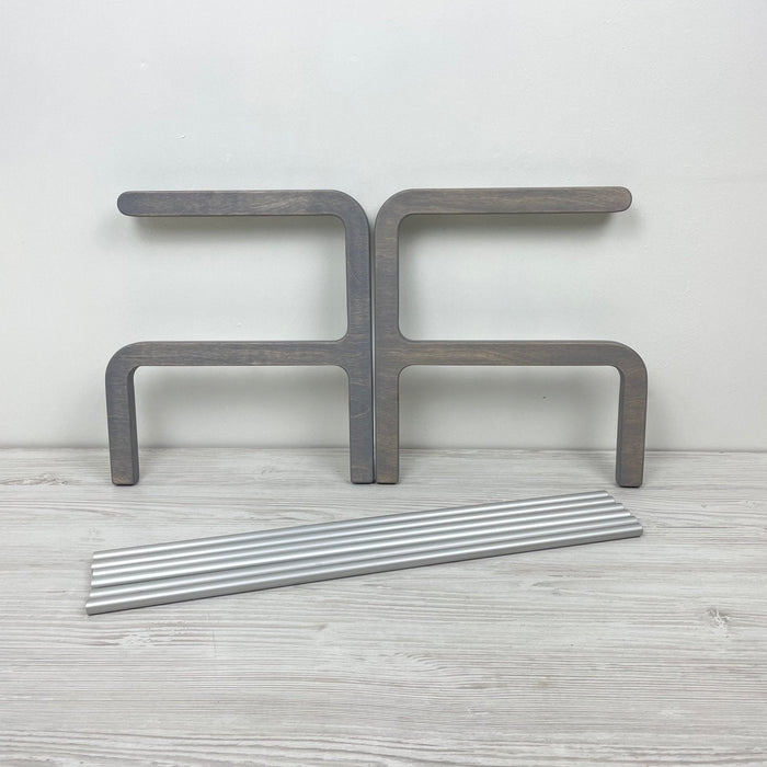 Minimalist Two - Level Shoe Rack | Gray + Metal Rods - Image 6