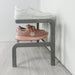Minimalist Two - Level Shoe Rack | Gray + Metal Rods - Image 3