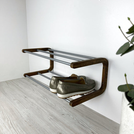 Minimalist Wooden Shoe Rack | Wall Organizer for Entryway - Image 1