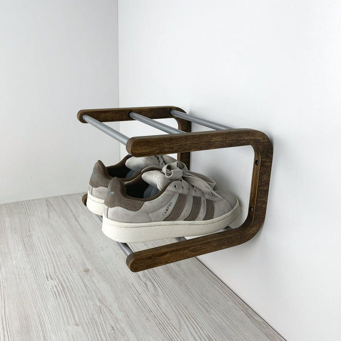 Minimalist Wooden Shoe Rack | Wall Organizer for Entryway - Image 3