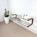 Minimalist Wooden Shoe Rack | Walnut + Silver Rods - Image 5