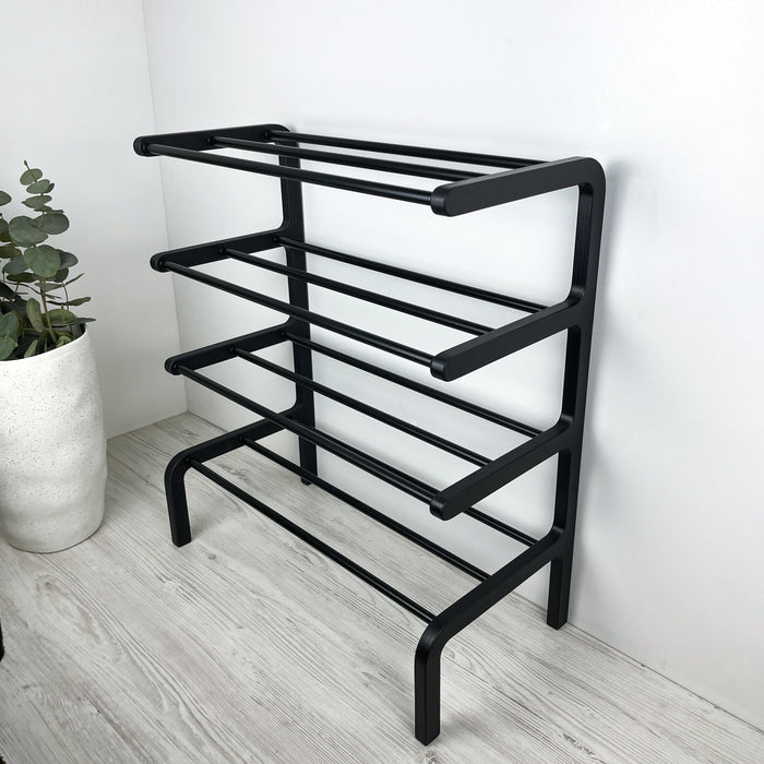 Modern Black Birch Plywood Shoe Rack - for 8 Pairs | 24" - Image 3