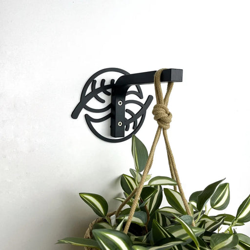 Modern Black Plant Hanger Hook | Botanical Wall Decor - EvenWood