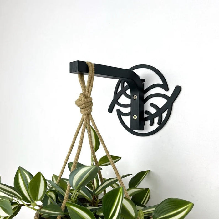 Modern Black Plant Hanger Hook | Botanical Wall Decor - EvenWood