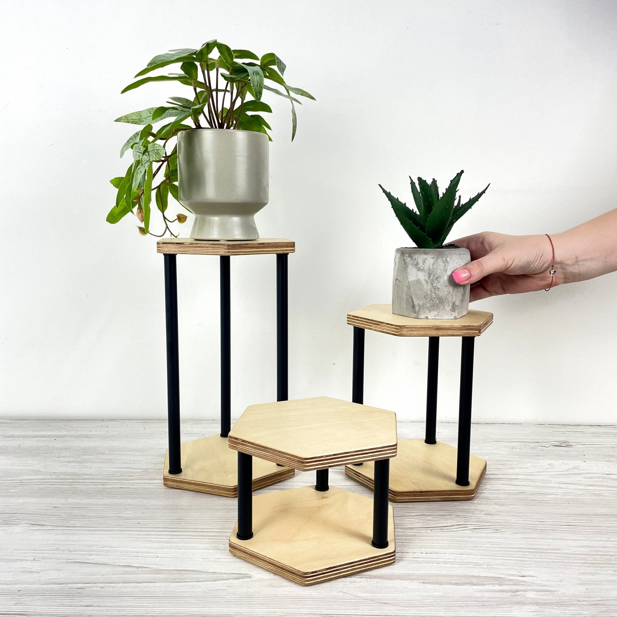 contemporary plant stands indoor Modern Plant Stand Set of 3
