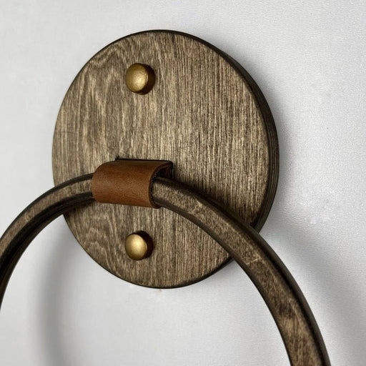 Modern Wood Bathroom Towel Ring | Walnut - EvenWood