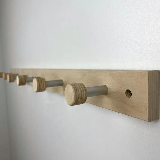 Natural Hallway Coat Rack | Wood and Metal Wall Hanger Hooks - EvenWood