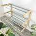 Open Wall - Mounted Shoe Rack Natural Wood + Aluminum - Image 3
