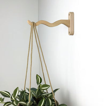 Wavy Plant Hanger Hook for Houseplants | Wood