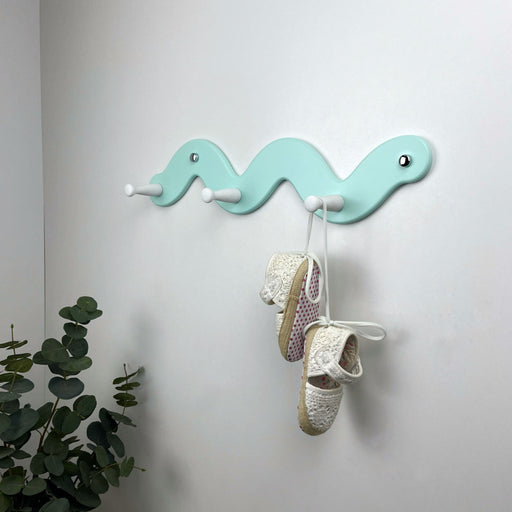 Original Wall Shelf in the Shape of a Snake | SkyBlue Color - EvenWood