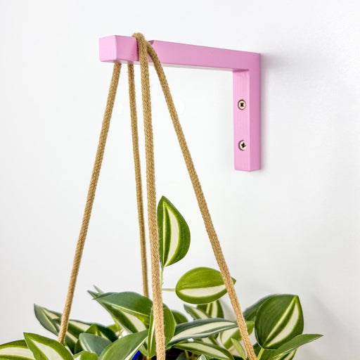 Pink Wooden Wall Bracket for Hanging Plants | 6"x4" - Image 2