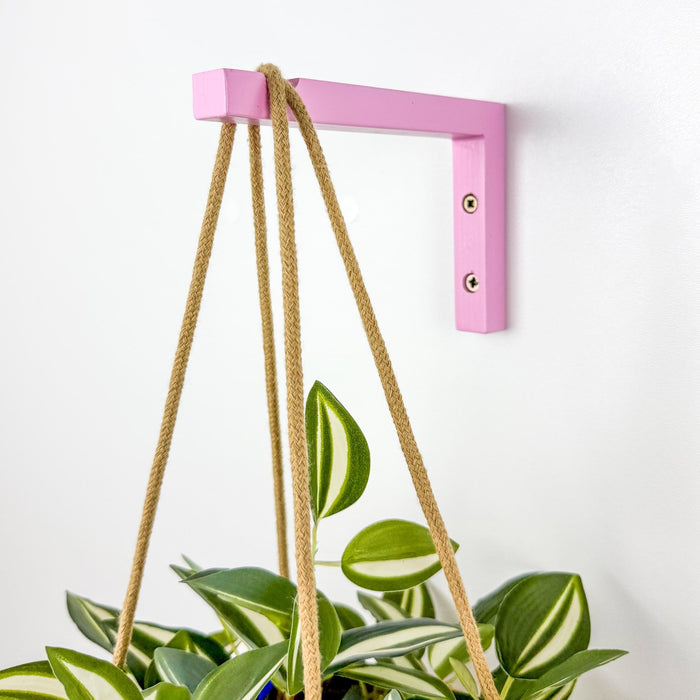 Pink Wooden Wall Bracket for Hanging Plants | 6"x4" - Image 2