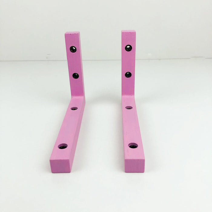 Pink Wooden Wall Brackets for Floating Shelves | 6"x4" Modern Support - Image 4