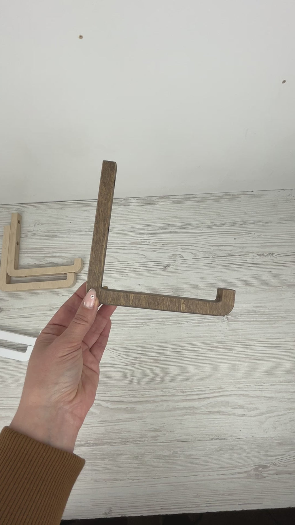 Floating Shelf Brackets With Lip | Walnut preview