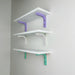 Small White Floating Shelf with Bright Brackets preview