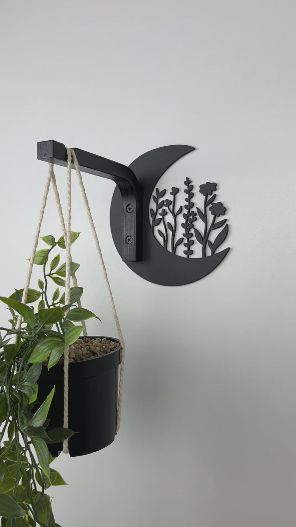 Mystical Moon Plant Hanger Hook | Black preview