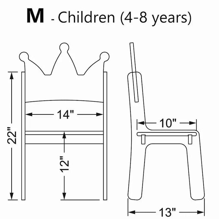 Princess Crown Chair for Girls, Personalized Montessori Stool - EvenWood