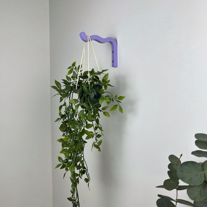 Purple Wavy Plant Hook for Indoor | 6"x4" - EvenWood