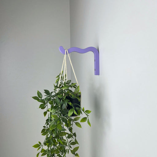 Purple Wavy Plant Hook for Indoor | 6"x4" - EvenWood