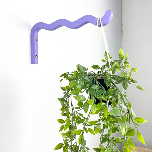 Purple Wooden Plant Pot Bracket, 12" x 6" - Image 1