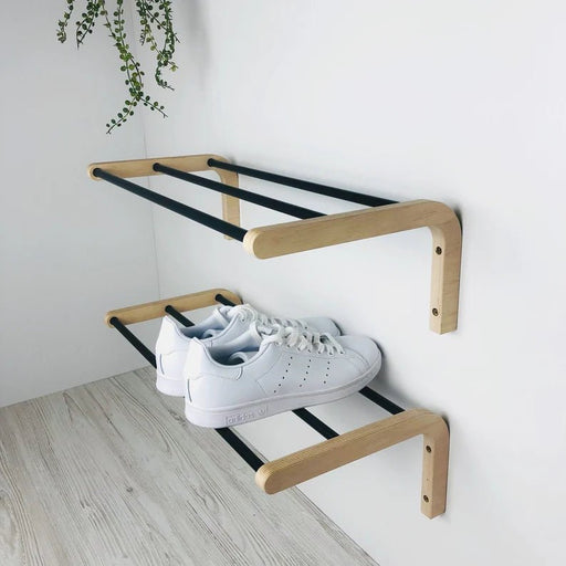 Single Tier Shoe Rack for Wall | Minimalist Shoes Storage - EvenWood