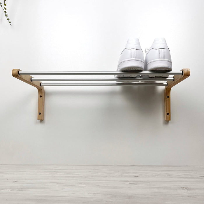 Single Tier Shoe Rack for Wall | Natural - EvenWood