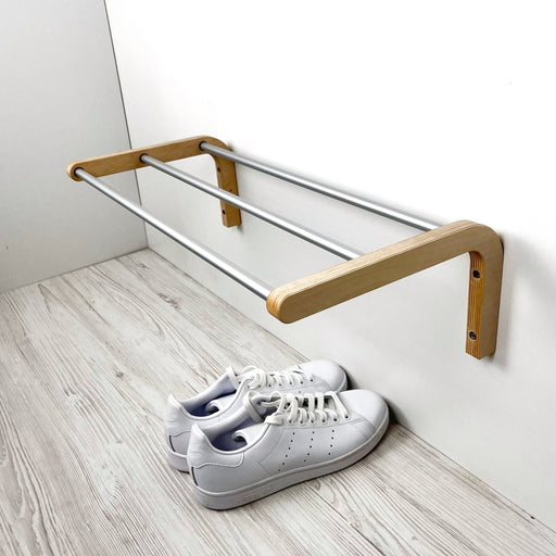 Single Tier Shoe Rack for Wall | Natural - EvenWood