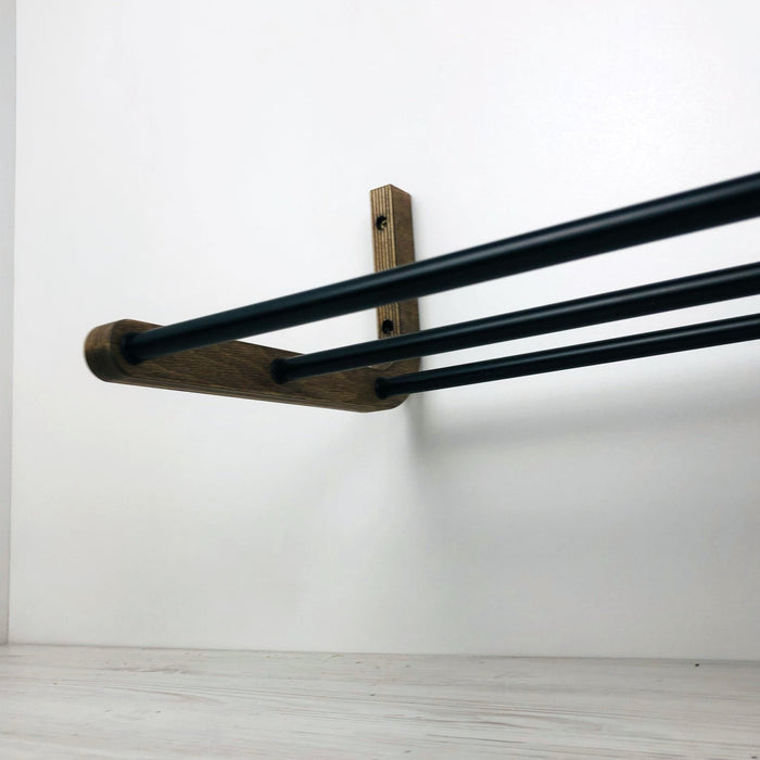 Single Tier Shoe Rack for Wall | Walnut - EvenWood