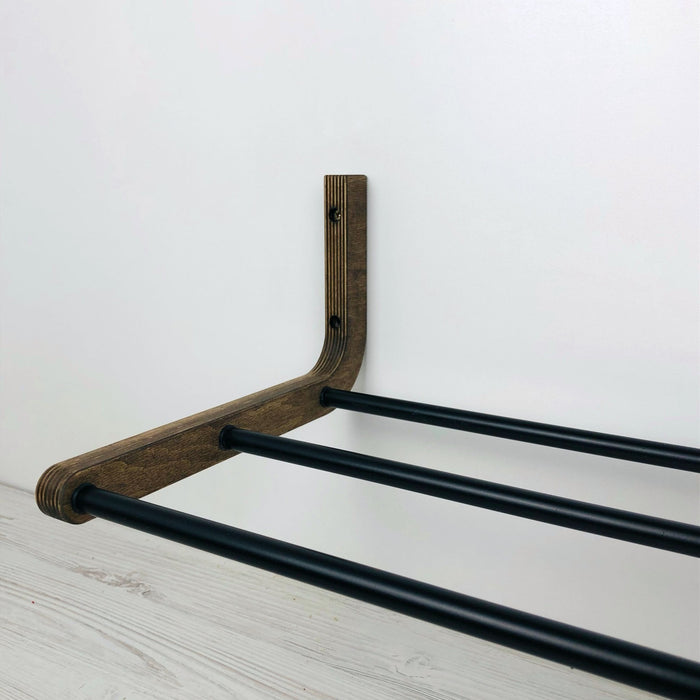 Single Tier Shoe Rack for Wall | Walnut - EvenWood