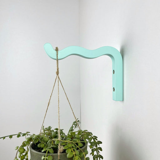 Sky Blue Wavy Plant Hook for Indoor | 6"x4" - EvenWood