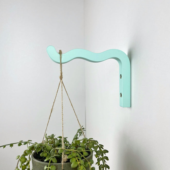 Sky Blue Wavy Plant Hook for Indoor | 6"x4" - EvenWood