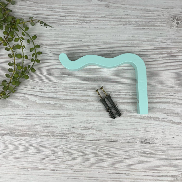 Sky Blue Wavy Plant Hook for Indoor | 6"x4" - EvenWood