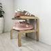 Small Wooden Shoe Rack | Natural + Aluminum - Image 4