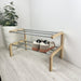 Small Wooden Shoe Rack | Natural + Aluminum - Image 3