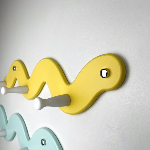 Snake Shelf for Clothes with 3 Hooks | Yellow Color - EvenWood